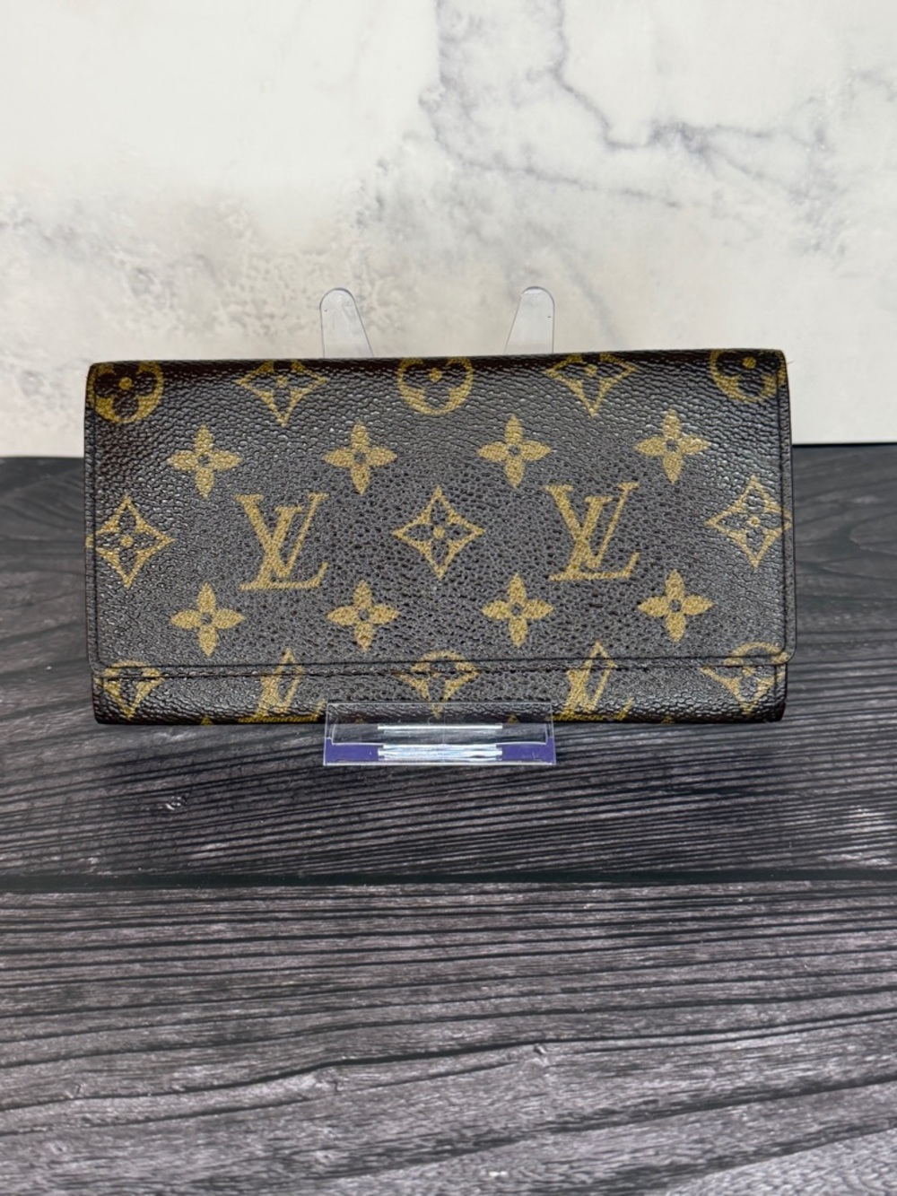 Louis Vuitton Monogram Long Bifold Wallet | Vintage | LV Checkbook Wallet - Picture 1 of 8